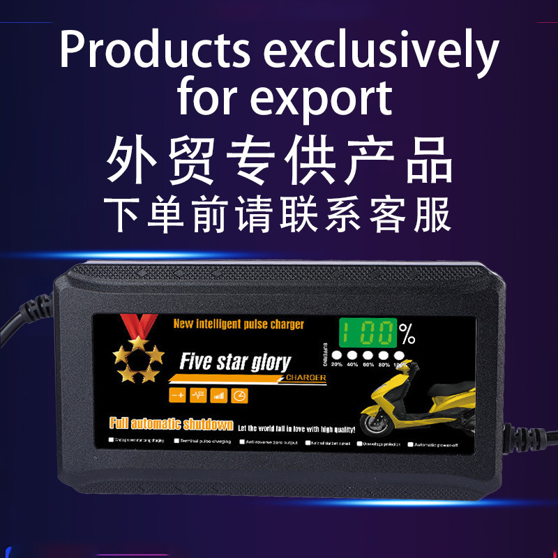 Cross-Border Direct Supply of Electric Vehicle Charger Intelligent Digital Display Power Pulse Repair Five-Star Glory Battery Vehicle Charger Cross-Border Direct Supply of Electric Vehicle Charger Intelligent Digital Display Power Pulse Repair Five-Star Glory Battery Vehicle Charger