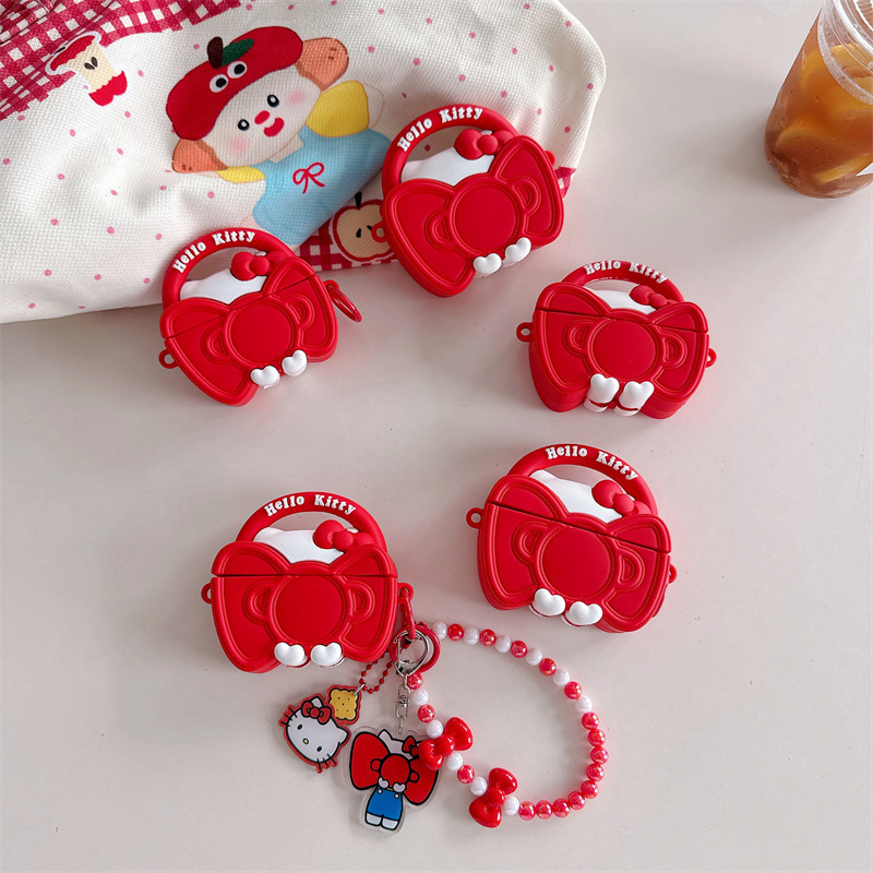 The New Personalized Bow-Knot Bag Is Suitable for Apple AirPods 2/3/4 Generation Silicone Earphone Cases and Apple Pro2/3 The New Personalized Bow-Knot Bag Is Suitable for Apple AirPods 2/3/4 Generation Silicone Earphone Cases and Apple Pro2/3