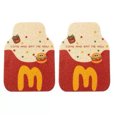Universal Foot Pad — Car Foot Mats, Driver's Wire - french-fries-bread-shredded-circle-foot-pads-front-2