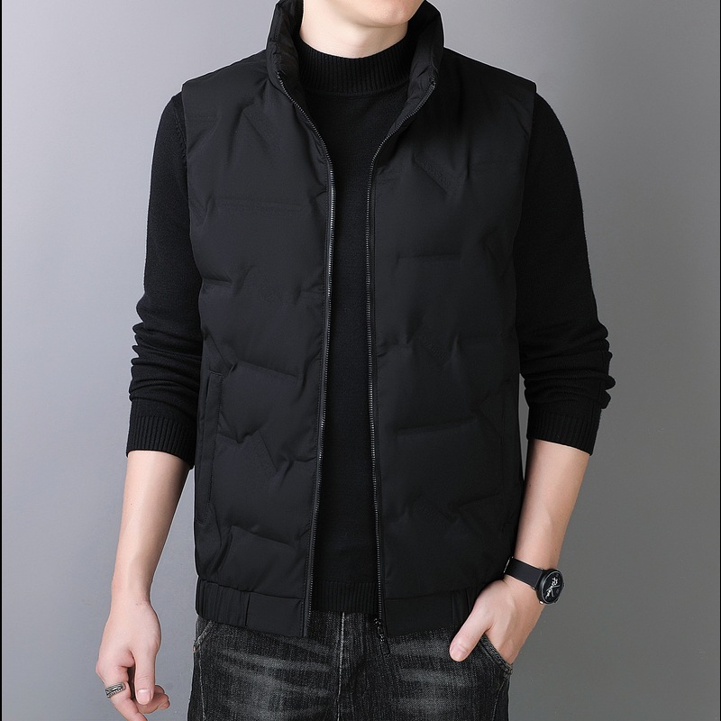 白鸭绒男士轻薄立领羽绒马甲2025新款无袖羽绒服背心冬季外套男装