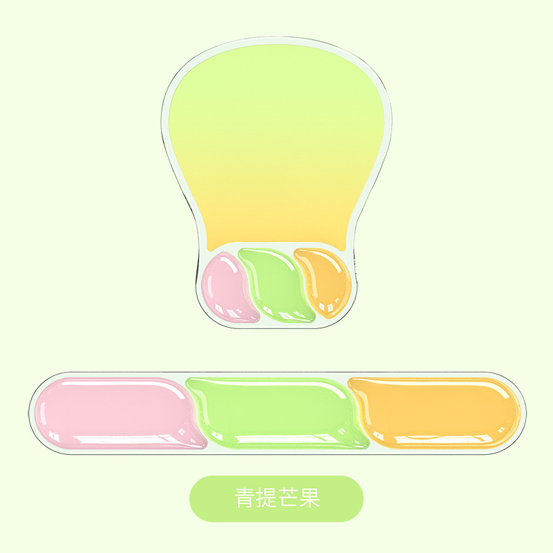 夏さわやかなクリスタル透明マウスパッド透明リストパッドシリコンマウスパッドオフィスキーボードパッドクロスボーダーホットスタイル|undefined
