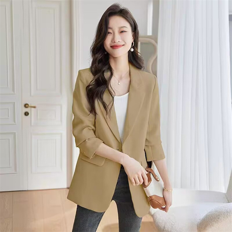 Women's Clothing 2024 Spring and Autumn Internet celebrity small suit jacket for women loose casual ladies small suit for petite_voghion.com