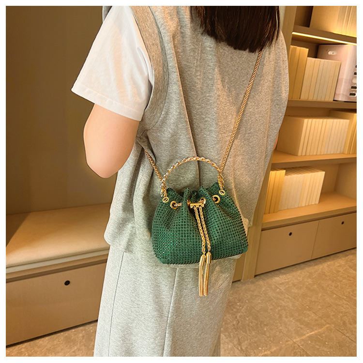 270g Weight Polyester Lining Material Sewing Thread Fashion Element String Closure Type Single Shoulder Strap Strap Type Evening Bag Bags Type Party, Shopping Occasion Pu Leather Material Solid Color Pattern All Seasons Season Women's Gender Streetwear Style Bucket Shape Medium Size Women's Medium Pu Leather Solid Color Streetwear Sewing Thread Bucket String Evening Bag 12