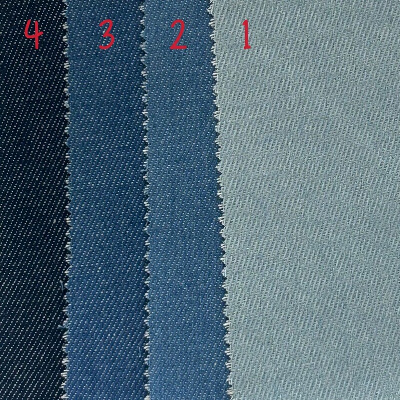 Twill non-stretch wash-free denim fabric for pants, skirts, and jackets; wash-free denim fabric in stock for wholesale Twill non-stretch wash-free denim fabric for pants, skirts, and jackets; wash-free denim fabric in stock for wholesale