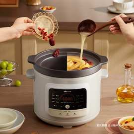 小熊电炖锅DDG-S50H8紫砂煲汤5.5L大容量家用全自动炖汤沸炖煮粥