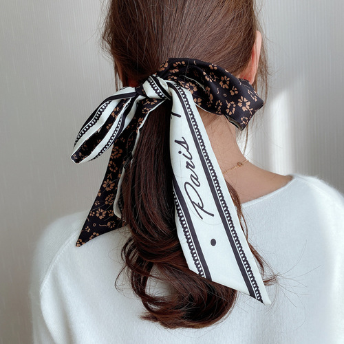 Small silk scarf for women in spring, autumn and summer, tied to bag handle, tied to handbag, long professional small ribbon decorative scarf