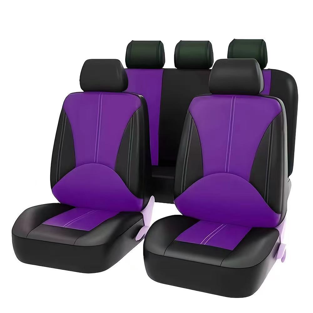 Source Factory Pu Spliced Leather Car Seat Covers for Export, Amazon Cross-Border Exclusive Supply, Universal for Automobiles, Waterproof and Dustproof