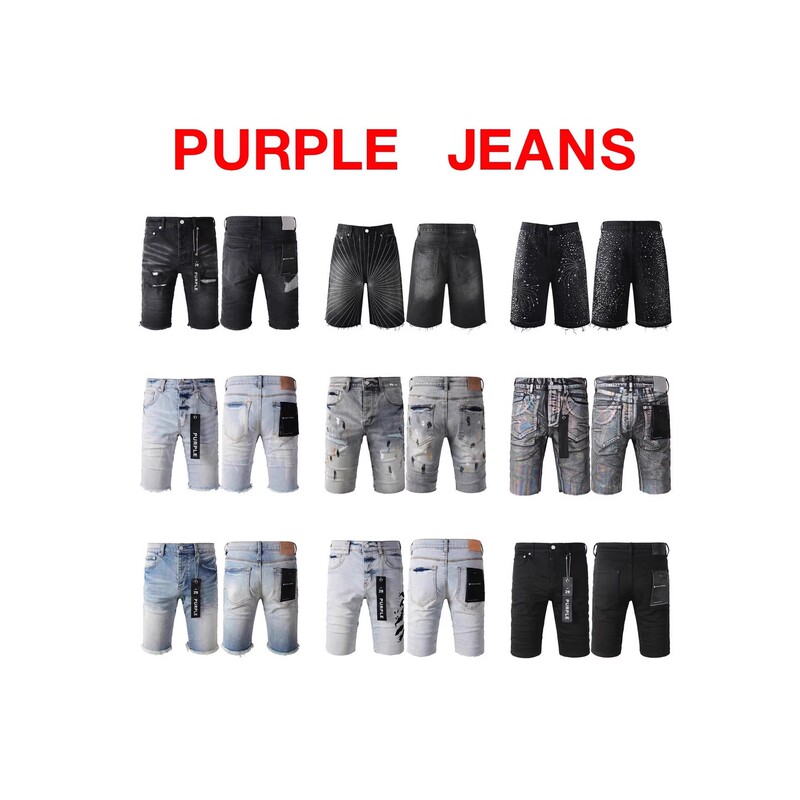 Foreign Trade Cross-Border Trendy Brand Hiphop Jeans Denim Shorts Street Hip-Hop Ripped Distressed Denim Shorts