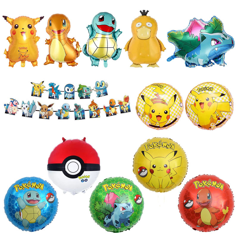 Pikachu cartoon shape birthday party aluminum film balloon can reach duck children's banquet festive background decoration supplies