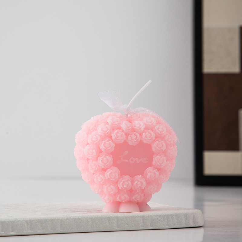ins día de San Valentín rosa amor vela de banana DIY rosa vela hecha a mano adornos creativos para el hogar