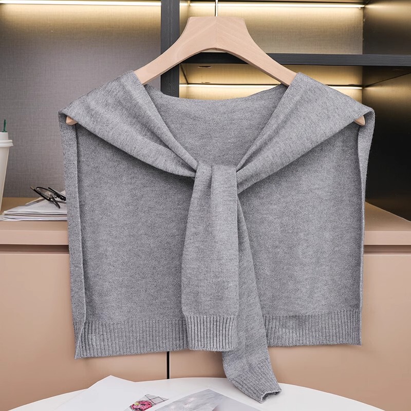 Knitted Shawl for Women, Suitable for Spring, Autumn, and Winter, Can Be Used as Outerwear in Summer Air-Conditioned Rooms or Offices, Trendy Shoulder Protector, Woolen Cape for Women