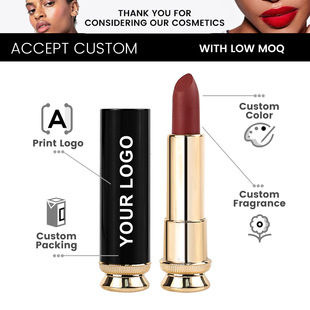 Cross-border spot velvet non-stick cup black gold tube Matte neutral Lipstick no logo New Matte Lipstick