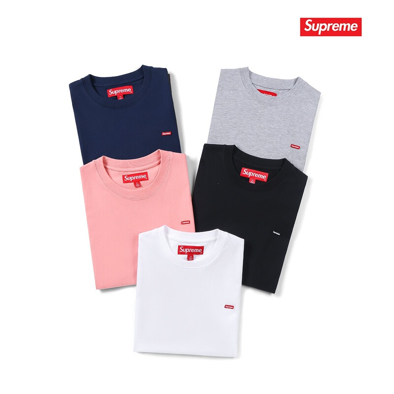 Cross-Border Fashion Supreme Letter Embroidery Round Neck Short-Sleeved T-Shirt for Men and Women, Loose-Fitting Pure Cotton Summer Casual Couple Style Cross-Border Fashion Supreme Letter Embroidery Round Neck Short-Sleeved T-Shirt for Men and Women, Loose-Fitting Pure Cotton Summer Casual Couple Style