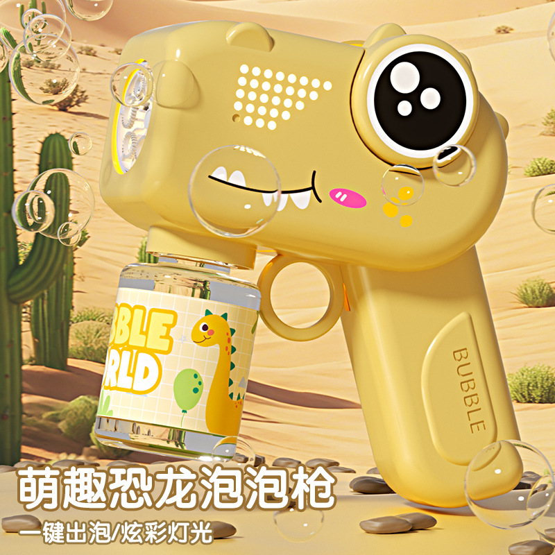 Pistola de Burbujas Eléctrica con Diseño de Dinosaurio de Plástico