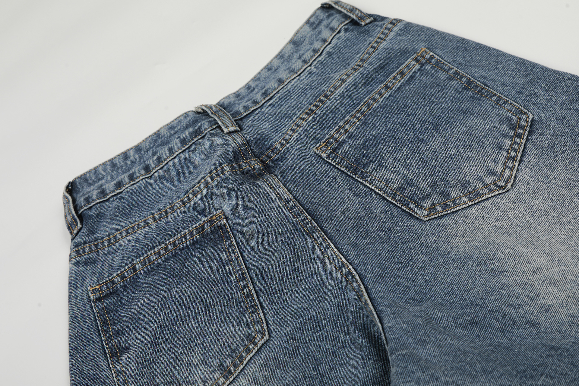 Streetwear Letter Print Jeans For Men – Relaxed Straight-Leg Denim Pants With Distressed Design, Unisex Casual Trousers (Black/Blue, S-XL)_mkmklike.com