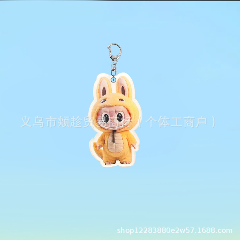 ラブブアクリル透明キーホルダー二次元バックパックペンダントかわいい小さなギフトアクセサリーキーホルダー卸売|undefined