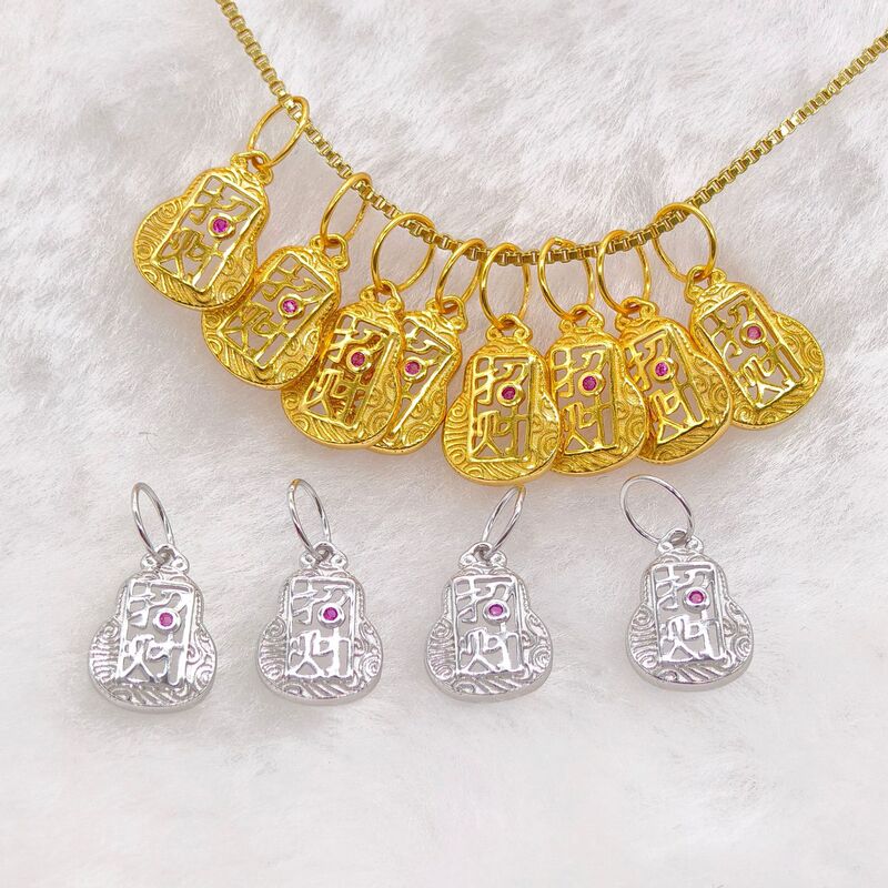 New S925 Sterling Silver Fortune-Attracting Gourd Pendant Accessory DIY Bracelet Jewelry