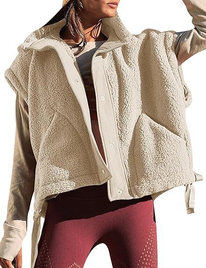 Europa y América del otoño y el invierno de las nuevas mujeres de lana-como chaleco sin mangas casual chaleco chaqueta de gran tamaño Chaleco con bolsillo image 9