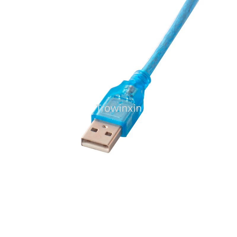 USB-кабель для печати USB A/B соединение AM-BM2.0 прозрачный синий 1,5 м, порт квадратного размера, кабель передачи данных для принтера