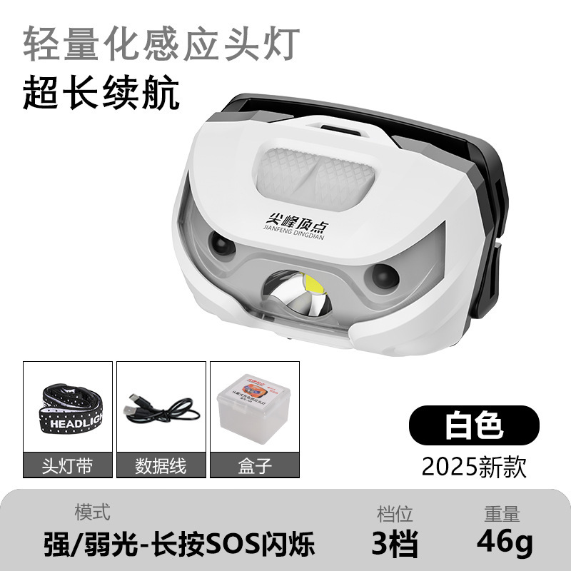 ピークポイントV39充電式センサー搭載ヘッドランプ アウトドア長距離釣り用餌灯 高出力野釣り長距離強化|undefined