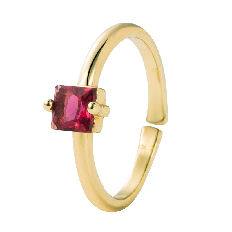 Einfacher Mehrfarbiger Diamantkupfer Vergoldeter Ring Großhandel Nihaojewelry display picture 9