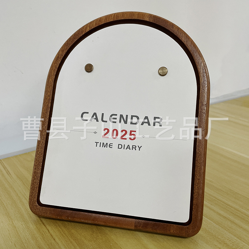 Calendario de escritorio de madera creativo 2025 nuevo calendario mensual perpetuo base multifuncional escritorio de oficina doméstica decoración de madera