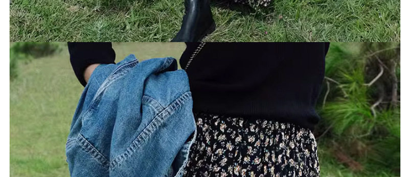 Áo khoác denim nữ dáng ngắn form rộng tay dài cổ ve — áo khoác denim dài tay chi tiết 12
