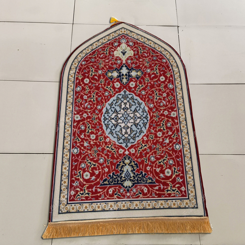 Manufactor Straight hair Flannel carpet Muslim Foldable washing printing Mat Cross border Islam Worship blanket