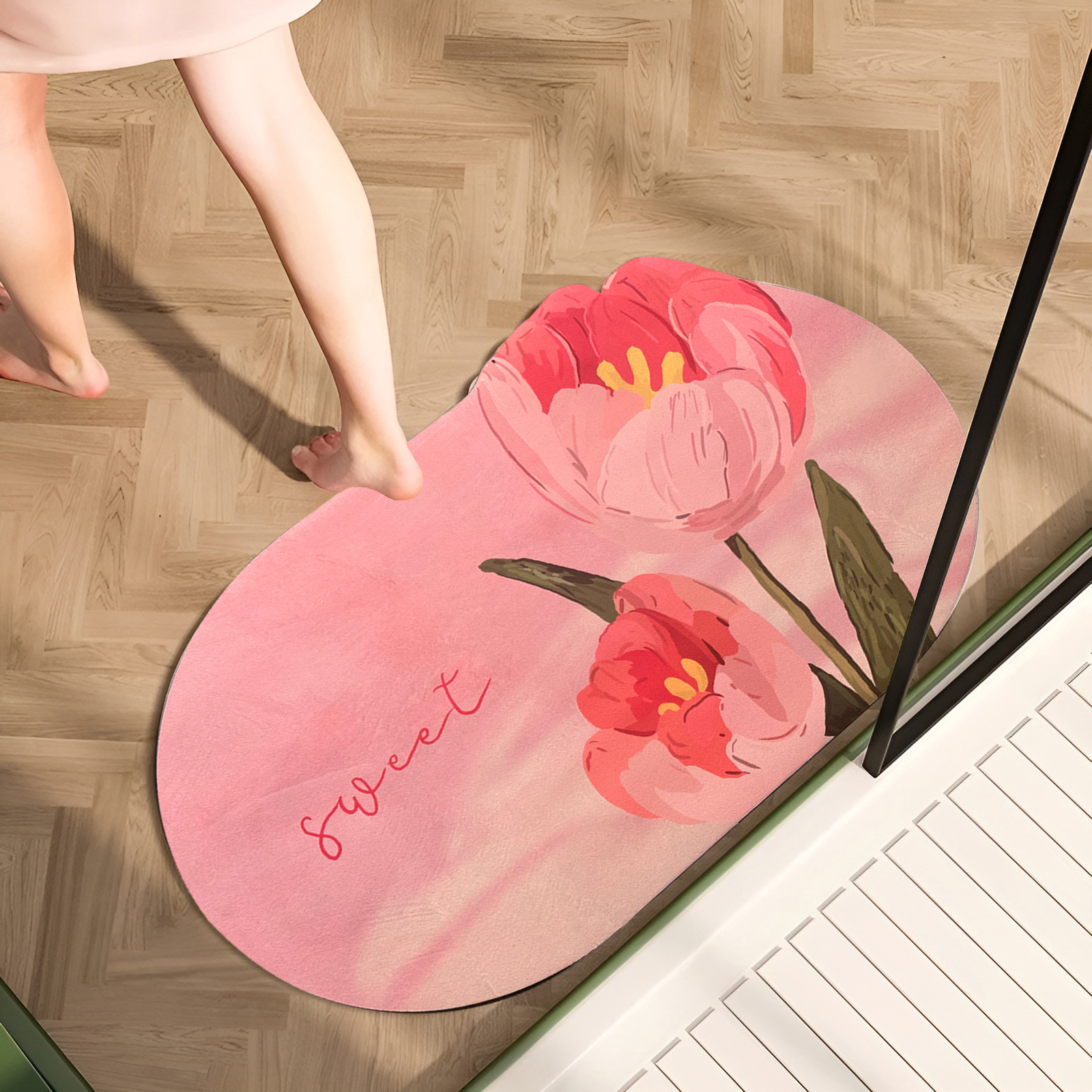 유화 핑크 튤립