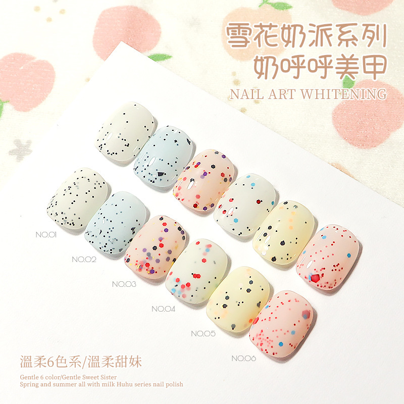 Nail gel wholesale snowflake milk pie wave point quail egg shell Japanese style cow glue nail shop special cross border