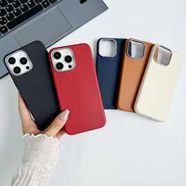 适用苹果18皮纹手机壳全包防摔可彩绘iphone17tpu素皮软壳素材