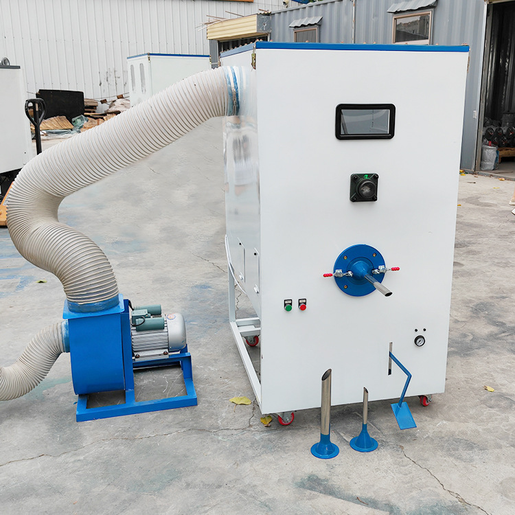 Pp algodón abierto almohada suelta núcleo relleno todo-en-una máquina cuantitativa DE DOBLE BOCA almohada núcleo máquina de llenado de juguete de peluche máquina de llenado