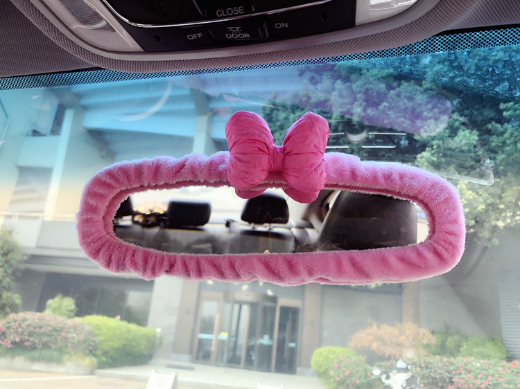 Car Rearview Mirror Cover with Bowknot, Cute and Trendy, Universal Type, Direct from Manufacturer