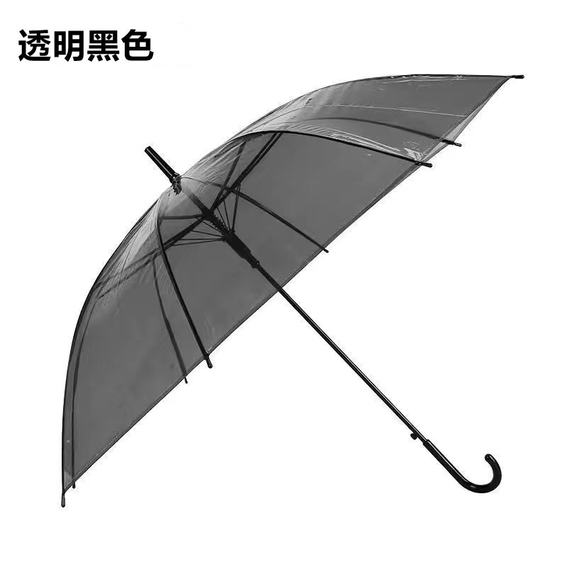 长柄雨伞防晒防紫外线小清新女透明小学生黑色仙女男生简约单人网|undefined