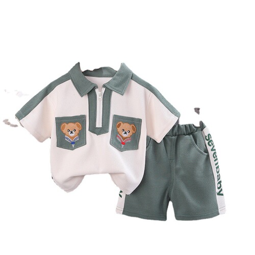 Children's clothing for small and medium-sized children, summer cute short-sleeved suits for boys 0-4 years old, casual shorts, sports two-piece sets, 2 trendy