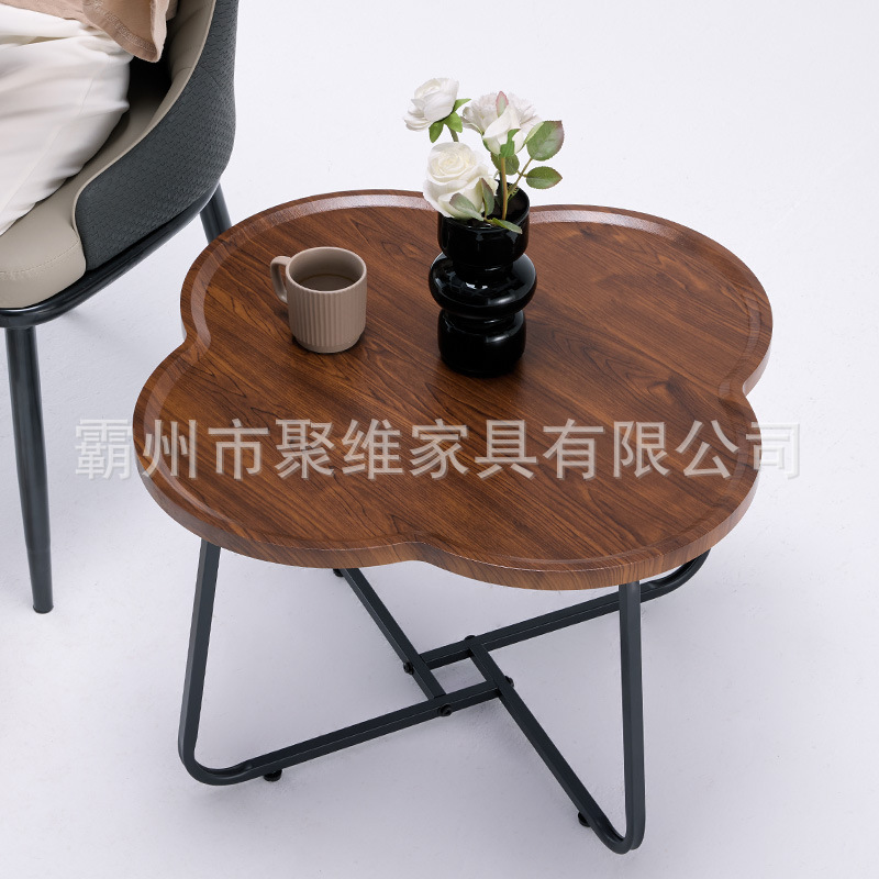 Salón de estar pequeño hogar mesa de té redonda sofá de lujo ligero combinación de armario lateral balcón simple mesa redonda móvil