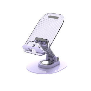 Mobile Phone Holder with Metal Base, Desktop Retractable and Rotatable, Full-Color Transparent Series, New Model, Universal for Tablets, Patented