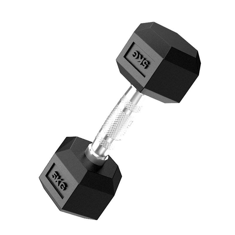 Hexagonal dumbbell recubierto galvanoplastia hombres gimnasio comercial brazo músculo sólido equipo de hierro fundido fijo al por mayor