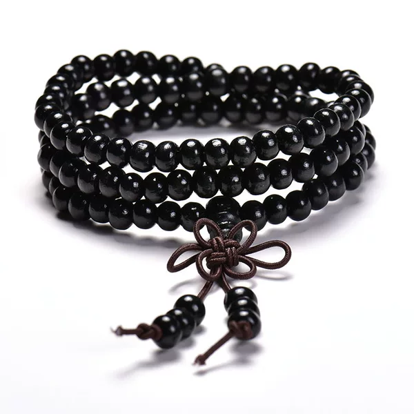 Cross-border imitation ebony beads bracelet 108 imitation rosewood beads jewelry bracelet wholesale