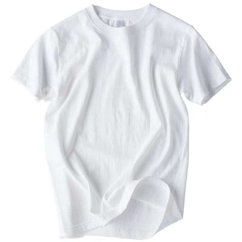 220g純綿重ポンドtシャツ日系男女半袖純色白丸首空白シャツ男性ins潮牌卸売り