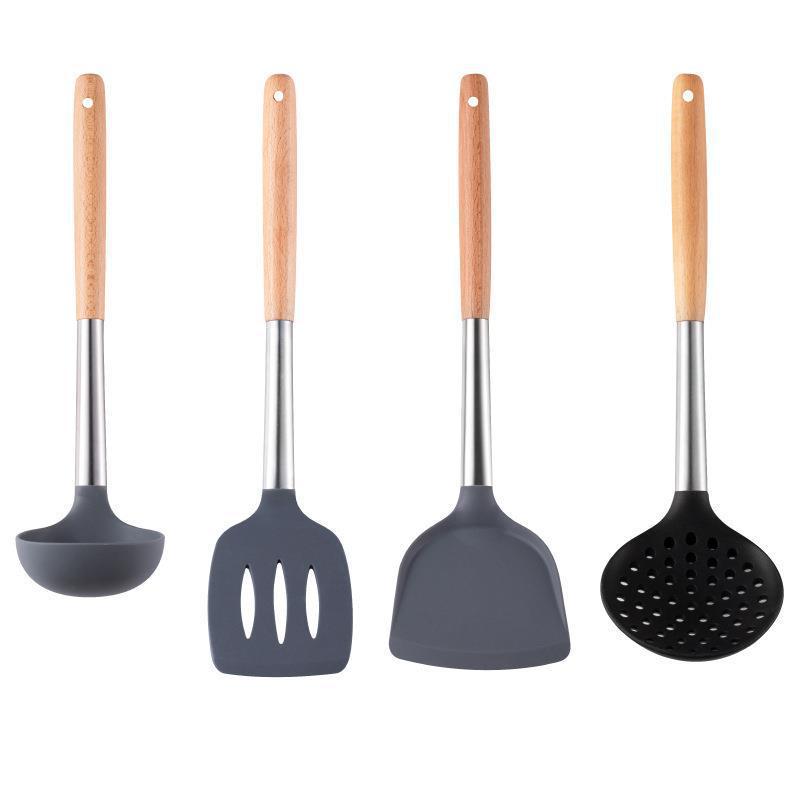 Mango de madera de tubo de acero inoxidable para paneles antiadherentes domésticos para paneles de cocina con fugas especiales de paneles de cocina