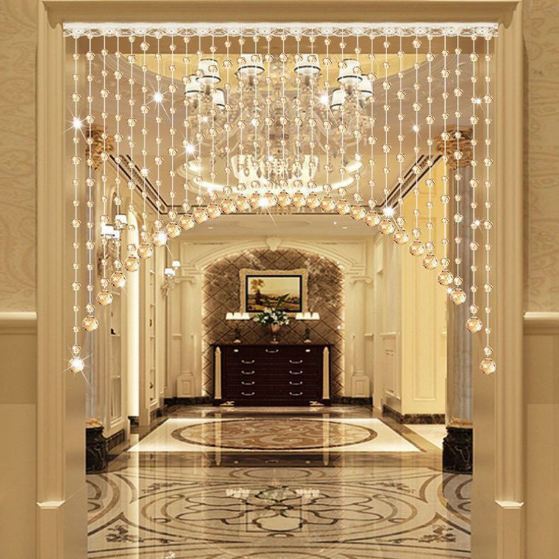 Crystal Bead Curtain Partition Curtain for Living Room, Bedroom, Hallway, Feng Shui Entrance, Bathroom, Room Hanging Curtain with Beads