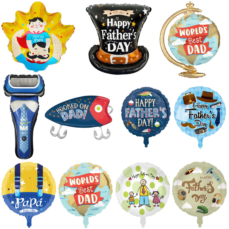 Cross-Border New Product Father's Day Lure Bait Razor English Ball Thanksgiving Dad Birthday Party Aluminum Film Balloon Cross-Border New Product Father's Day Lure Bait Razor English Ball Thanksgiving Dad Birthday Party Aluminum Film Balloon