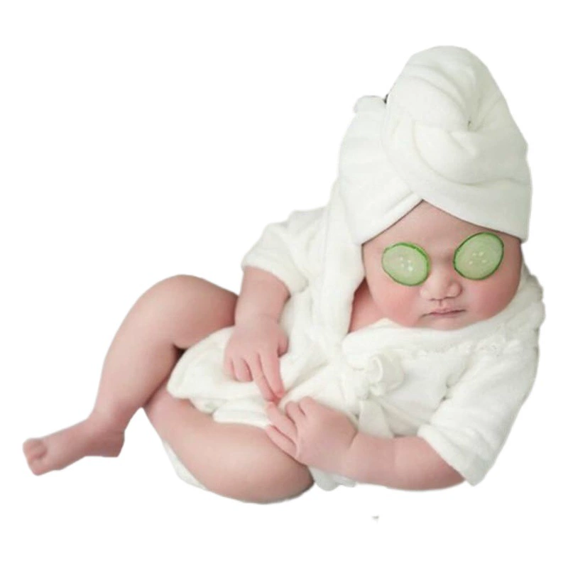 Новорожденный фотография халат детское купание пижама фотостудия фото костюм детское утолщенный коралловый бархатный халат пижама