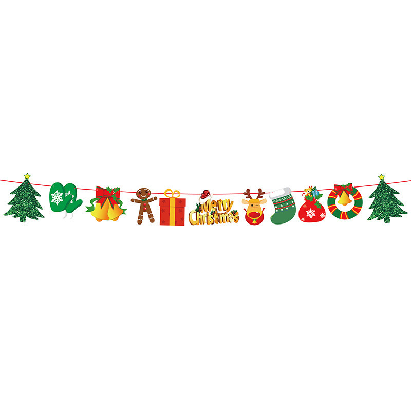 クリスマスのアルファベットの色とりどりの旗は旗のパーティーを引っ張ります。|undefined