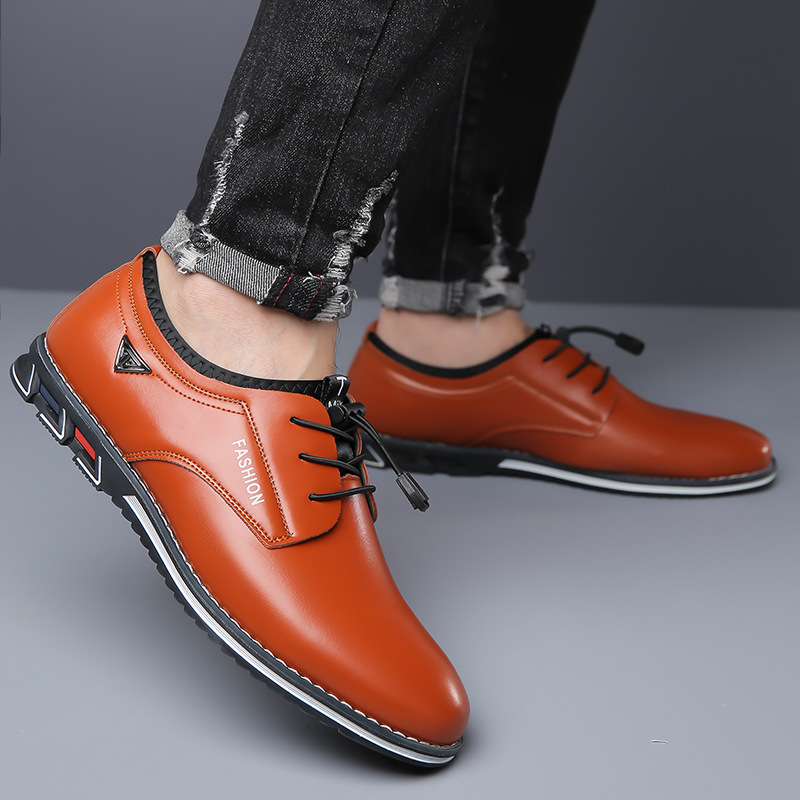Men Oxford Synthetic Leather Leather Round Toe Office Footgear_voghion.com