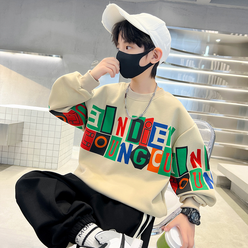 Children's Spring Hoodie 2024 New Fashion Trendy Top for Kids Youth Style Long Sleeve Shirt for Boys Spring and Autumn Trendy Clothing