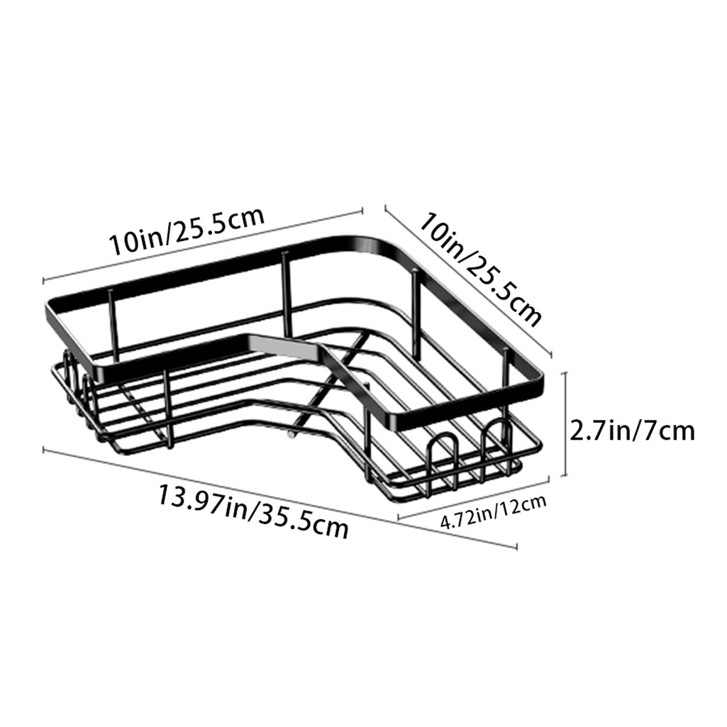 Baño triángulo de almacenamiento rack ponche libre de baño esquina Gel de ducha jabón Almacenamiento de rack cocina condimento rack