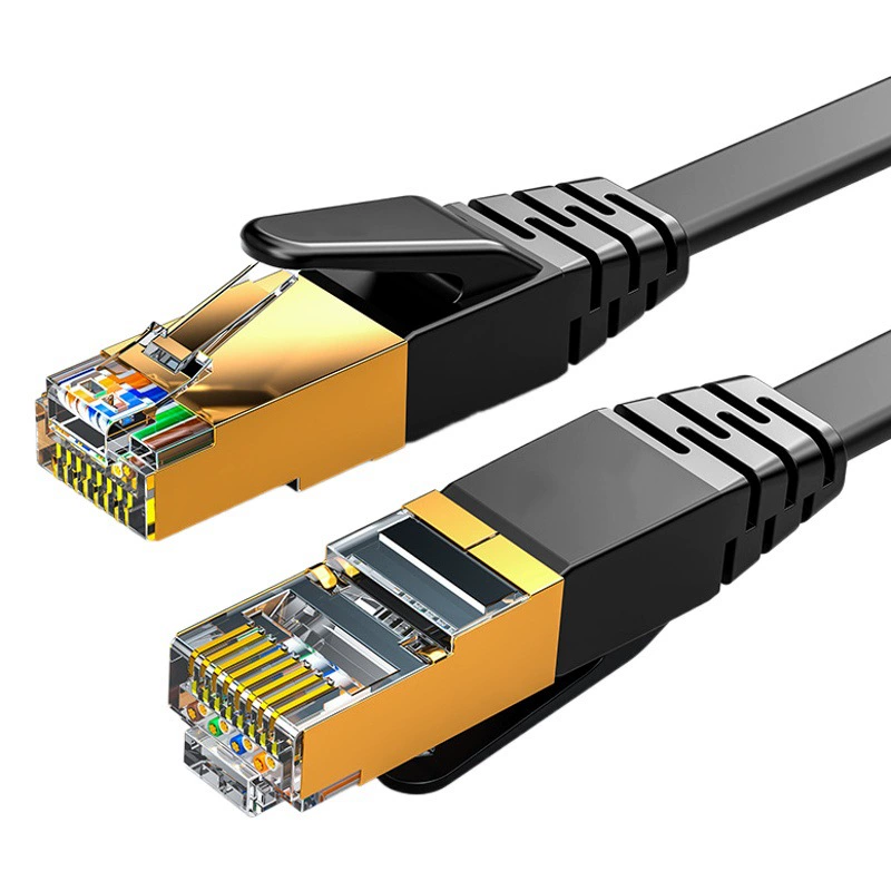 Семь типов плоского сетевого кабеля CAT7 10 триллионов 8-жильная бескислородная медная экранированная готовая Перемычка компьютерная линия подключения к сети