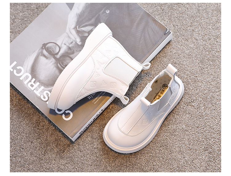 Bottes Martin en cuir à semelle souple pour fille et garçon, bottes simples noires, Style britannique, à la mode, courtes, nouvelle collection automne 2023_voghion.com